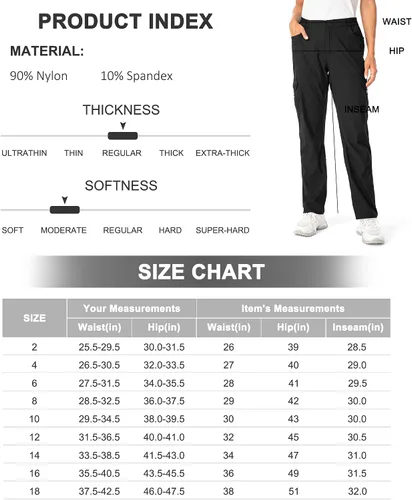 Vista 7 de Pantalones tipo cargo enrollables para mujer impermeables ligeros de secado rápido bonitos bolsillos
