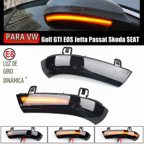 Vista 4 de Espejo lateral intermitente, indicador de señal de giro, luz LED secuencial dinámica para VW Golf 5 GTI V Jetta MK5 Passat B6 B5.5 Eos R32 conejo