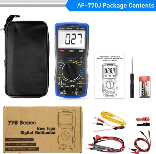 Vista 7 de Multímetro digital AP-770J Multímetro automotriz Analizador de motor Manual de rango NCV Multi Tester Medida