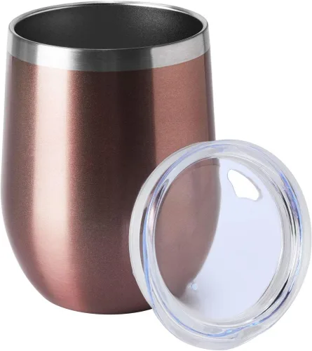 Vista 18 de HASLE OUTFITTERS Vaso de vino de 12 onzas con tapa, copas de vino sin tallo, tazas de viaje al vacío de doble pared, taza de café de acero Acero