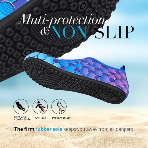Vista 4 de Homitem Zapatos de agua para mujeres y hombres, calcetines acuáticos para natación, playa, piscina, río, sin cordones, de secado rápido