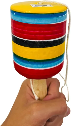 Vista 7 de Balero de madera multicolor mexicano juguete tradicional hecho a mano nuevo