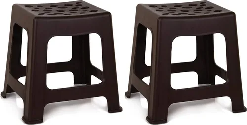 Vista 23 de Mintra Home - Taburetes de plástico ligeros, paquete de 2 (12.5 pulgadas de altura, negro)