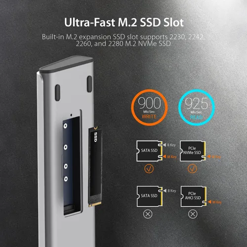 Vista 3 de j5create Estación de acoplamiento de pantalla USB C Dual 4K60 (12 en 1), ranura SSD M.2 integrada, HDMI, DisplayPort, 10Gbps USB-A, lector