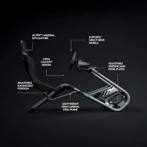 Vista 7 de Playseat Trophy - Logitech G Edition Sim Racing Cockpit Fully Adjustable Supports all Direct Drive Steering Wheels Lightweight & Robust Absolute