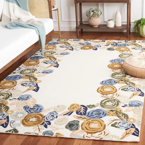 Vista 8 de SAFAVIEH Chelsea Collection - Alfombra de pasillo, 2 pies 3 pulgadas x 8 pies, azul y marfil, diseño geométrico, ideal para zonas de alto tráfico