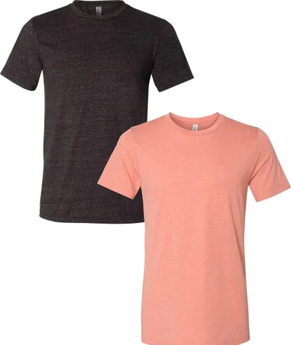 Vista 236 de Bella Canvas 3413c para hombre (1) Triblend verde + (1) Triblend rojo