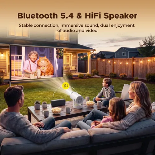 Vista 10 de Mini proyector con batería, WiFi 6 y Bluetooth5.4, compatible con Blanco loto