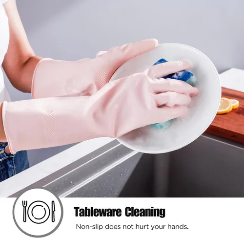 Vista 4 de Rubber Gloves for Household, Dishwashing Gloves for Kitchen, Reusable