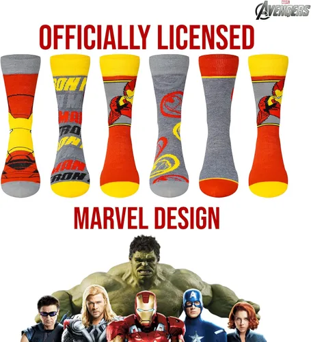 Vista 4 de Marvel Legends - Calcetines para niños y hombres, paquete de 6 calcetines para hombres y niños, calcetines atléticos para hombre, calcetines
