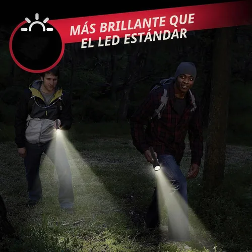 Vista 6 de Linternas LED Grandes de Batería D de 2 Celdas de Servicio Pesado, Linterna Antorcha de Aleación de Aluminio de Modo Único con Zoom, Linterna