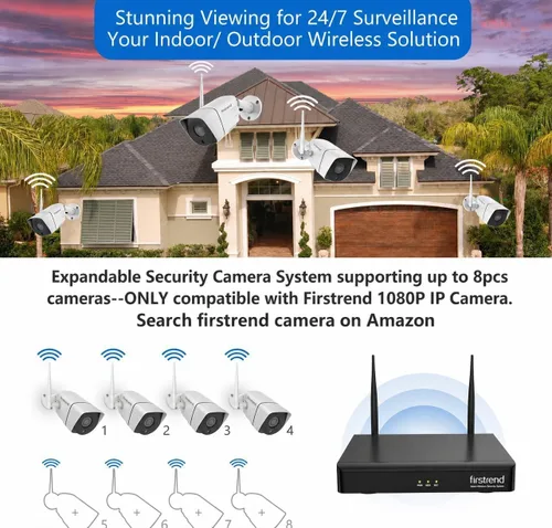 Vista 6 de Sistema de cámara de seguridad inalámbrica con 3TB HDD, 8 cámaras bala CCTV