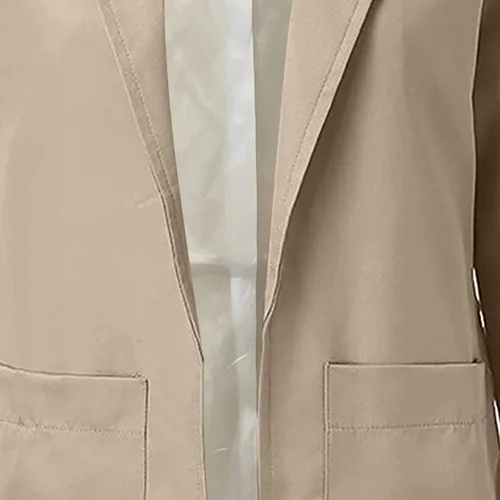 Vista 5 de Chaquetas tipo blazer para mujer, chaqueta de cárdigan de moda con frente abierto, chaqueta casual de manga larga para el trabajo y la oficina