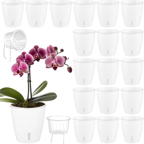 Vista 22 de Macetas de autorriego para plantas de interior, paquete de 6 macetas de riego automático de 5 pulgadas con orificios de drenaje, macetas pequeñas