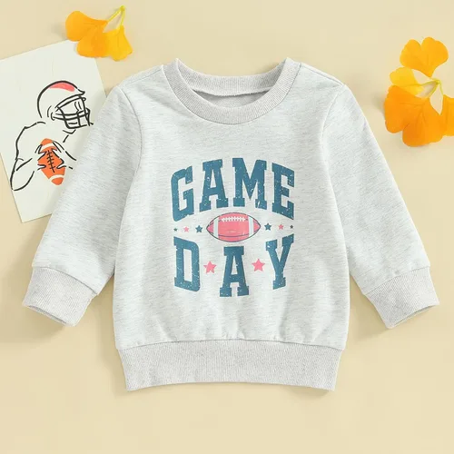 Vista 3 de Sudadera de fútbol americano para el día del partido de fútbol americano para bebés, niños y niñas, ropa de otoño