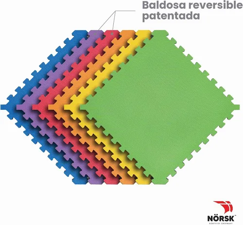 Vista 3 de Norsk - Alfombrillas de espuma de 1/2 pulgada reversibles de doble cara para gimnasio en casa - Baldosas de espuma EVA entrelazadas