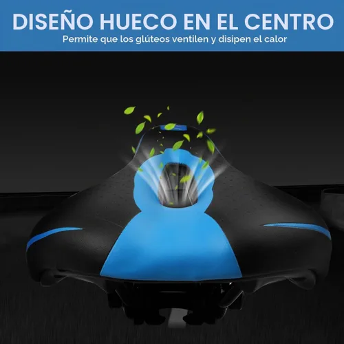 Vista 8 de MSDADA Asiento de bicicleta de gel, cómodo sillín de bicicleta con cojín suave acolchado para hombres, mujeres, niños, impermeable, montaña Azul