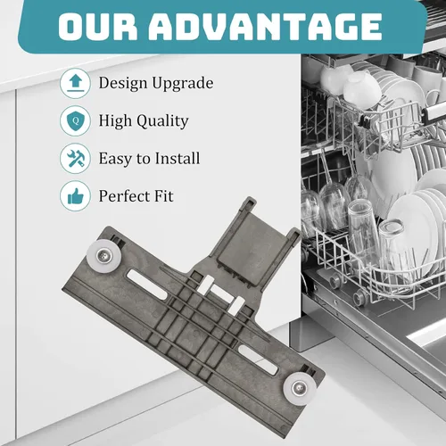 Vista 4 de Piezas mejoradas para estante superior para lavavajillas W10350375 W10712395 (paquete de 2), repuesto para lavavajillas Kenmore Whirlpool