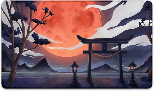 Vista 2 de Scourge Dragon Blast - Alfombra de juego MTG cosida 24x14 Negro
