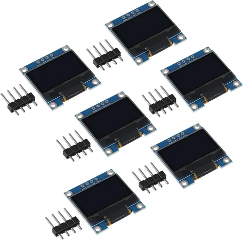 Vista 7 de Módulo de pantalla OLED I2C IIC 128X64 0.96 pulgadas módulo de pantalla SSD1315 pantalla con pines para Arduino UNO R3 STM - luz azul