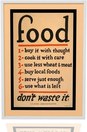 Vista 4 de Arte de la cocina "Comida" vintage sin marco reproducción cartel o impresión