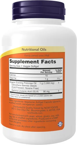 Vista 2 de NOW Suplementos, Aceite de Onagra 1,000 mg con GLA, 90 cápsulas blandas vegetales
