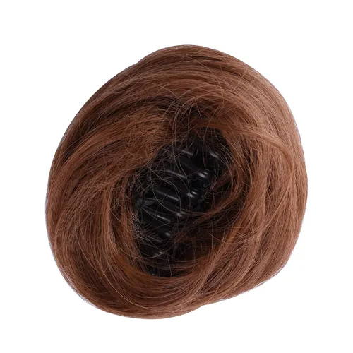Vista 5 de Peluca de cabello sintético largo ondulado marrón con trenzas para mujer, pelucas de cosplay (marrón claro)