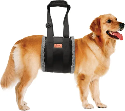 Vista 10 de Arnés de elevación ajustable para perros, cabestrillo para perros grandes, soporte de elevación y arnés de rehabilitación para patas traseras Negro