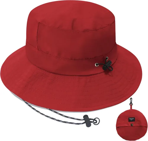 Vista 15 de PFFY Waterproof Bucket Hats for Men Women Packable Sun Hat for Outdoors Caqui Sólido