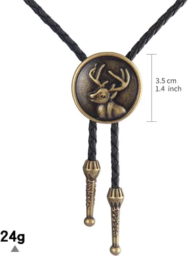 Vista 68 de Jeilwiy Corbata de bolo para hombre, corbata de vaquero occidental, collar de corbata de bolo dorado, corbata de cuero, corbata de Halloween