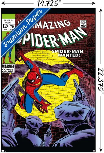 Vista 31 de Marvel Comics Amazing Spider-Man #70 - Póster de pared, 22.4 pulgadas de largo x 14.7 pulgadas de ancho, versión enmarcada de madera de granero