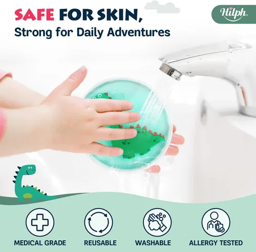 Vista 4 de Paquetes de hielo para niños para golpes - Paquete de 3 lindos paquetes de hielo de gel de dinosaurio reutilizables para lesiones, golpes