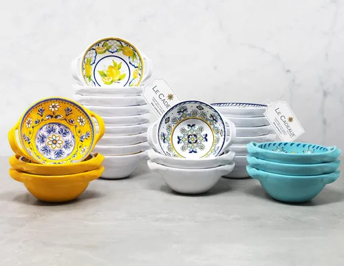 Vista 2 de Le Cadeaux Juego de 3 mini cuencos con mango de melamina de 6 pulgadas, Palermo