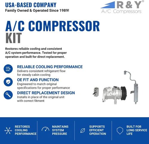 Vista 2 de RYC Compresor de aire acondicionado automotriz y kit de embrague KT A009
