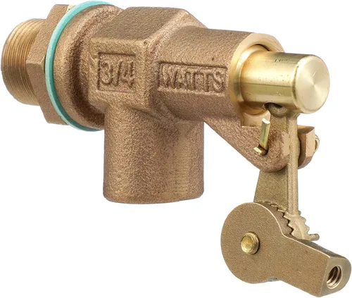 Vista 3 de Watts Serie 750 Válvula de flotador de bronce resistente de 3/4 ", entrada roscada NPT hembra, brida mecanizada, brazos dentados, sellos