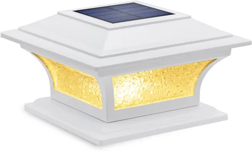Vista 8 de SIEDiNLAR Luces solares de poste de vidrio para exteriores, luz LED para cerca, 2 modos para postes de 4 x 4, 5 x 5, 6 x 6 pulgadas, decoración