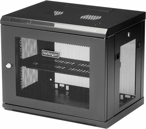 Vista 9 de StarTech - Armario de pared 6U, 19 pulgadas, 2 postes, 11 pulgadas de profundidad, 110 libras (RK619WALL)