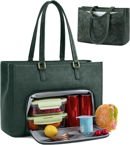 Vista 16 de LOVEVOOK Bolsa para Laptop para Mujeres, Bolsa de Mano para Laptop de 15.6 Pulgadas para Mujeres, Bolsas de Mano de Trabajo de Cuero Vintage