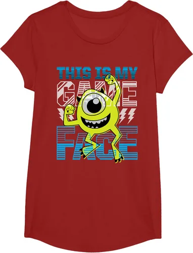 Vista 49 de Disney Pixar Monsters Inc. Mike Wazowski Game Face Camiseta Negro