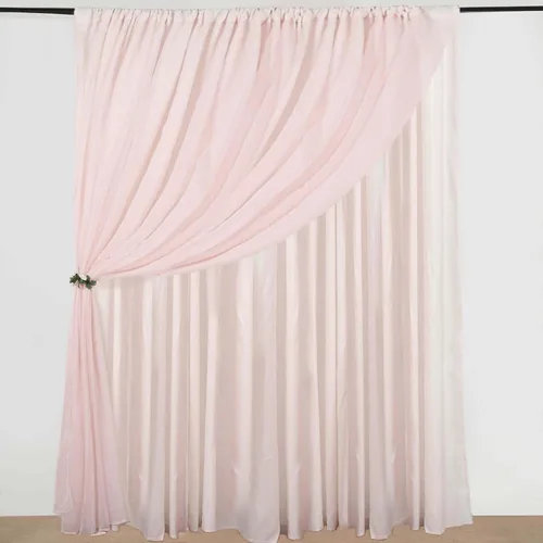 Vista 18 de Efavormart - Telón de fondo de gasa de poliéster de doble capa marfil de 20ftx10ft con bolsillos para barra Efavormart