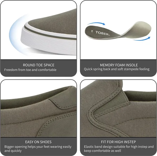 Vista 4 de Zapatos clásicos de lona para hombre, color negro, con plantilla suave, zapatos de vestir casuales para hombres, cómodos zapatos para caminar