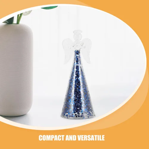 Vista 9 de 2Pcs Glass Angel Figurines, Cute Decor Ornaments, Blue Romantic Gift