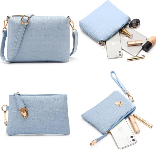 Vista 27 de Bolsos de mano de moda para mujer, bolsa de hombro, asa superior, bolsa de mano, juego de 4 piezas