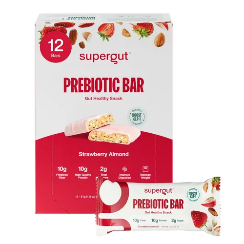 Vista 12 de Supergut Barras Prebióticas Potenciadoras de GLP-1, Brownie de Chocolate - Bocadillos de Proteína Saludables para el Intestino y Barras de Desayuno