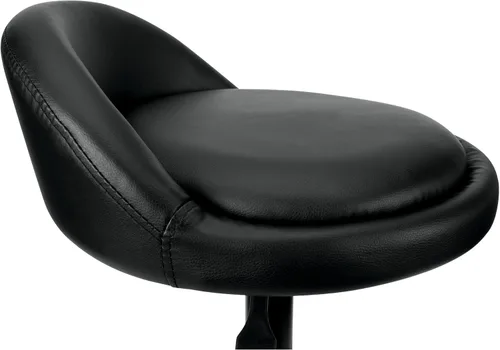 Vista 5 de Performance Tool W85011 Taburete de bar giratorio neumático con respaldo, giro de 360 grados, estructura de acero resistente, negro