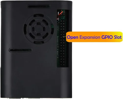 Vista 7 de Funda Raspberry Pi 4 con ventilador de refrigeración y disipador térmico para Pi 4B