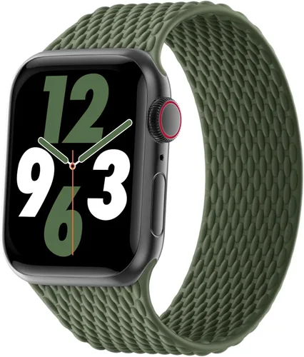 Vista 14 de Silicone Braided Solo Loop Compatible with Apple Watch Band 38mm 40mm 41mm 42mm 44mm 45mm 46mm 49mm, Stretchy Elastic Sport Strap Compatible for