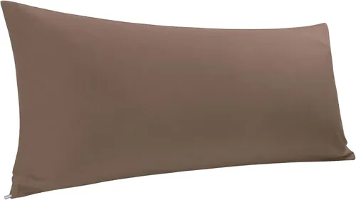 Vista 31 de Funda de almohada corporal de algodón de 400 hilos, cierre de cremallera, funda de almohada suave para el cuerpo, 20 x 48 pulgadas, castor