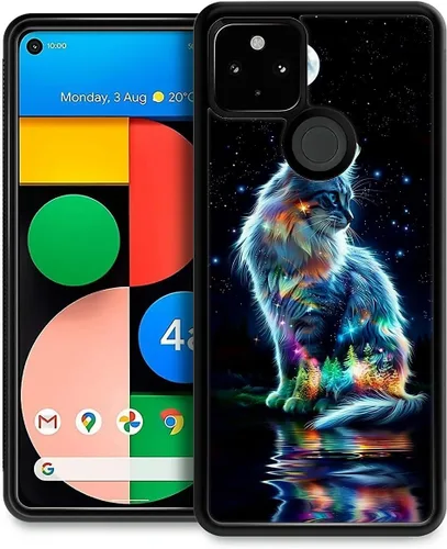 Vista 288 de Compatible con Google Pixel 4A 5G Mobile Case Creative Acrylic Panel trasero Silicona Protección Grip especialmente diseñado para Google Pixel 4A 5G