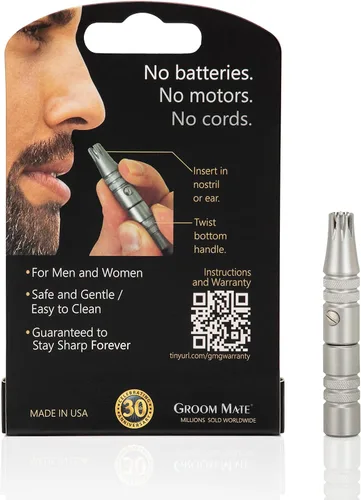Vista 2 de Cortador de pelo de oreja y nariz Groom Mate platino XL fabricado en EE. UU., Plateado